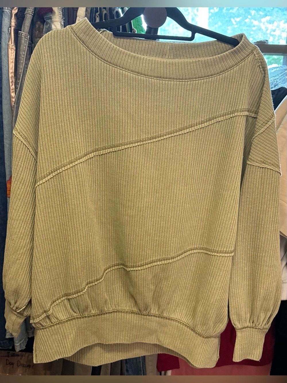 NWT Free People We The Free Back At Ya Tee - sea horse moss green - XS - Picture 4 of 6